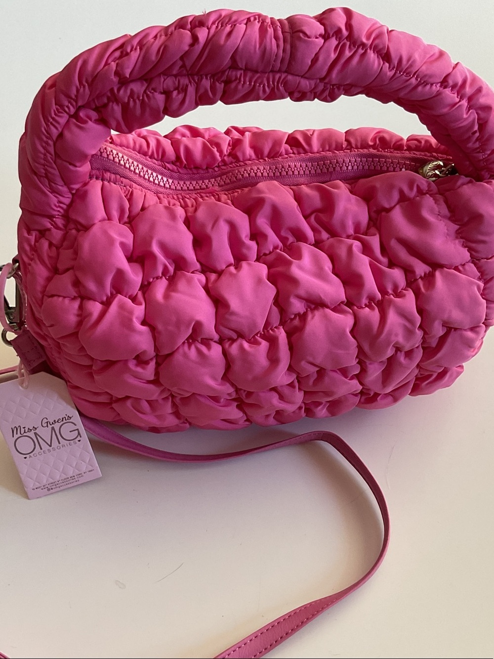 MIss Gwen’s OMG Hot Pink Quilted Mini Crossbody Bag NWT